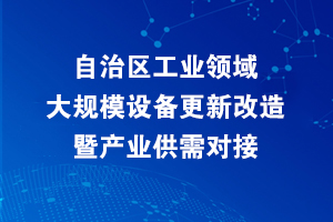 自治区工业领域大规模设备更新改造暨产业供需对接